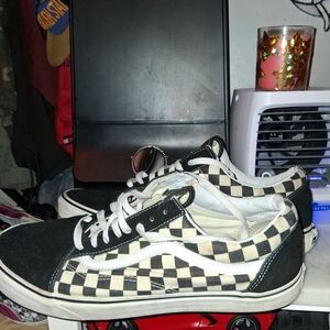 Black and White Checkered Sneakers